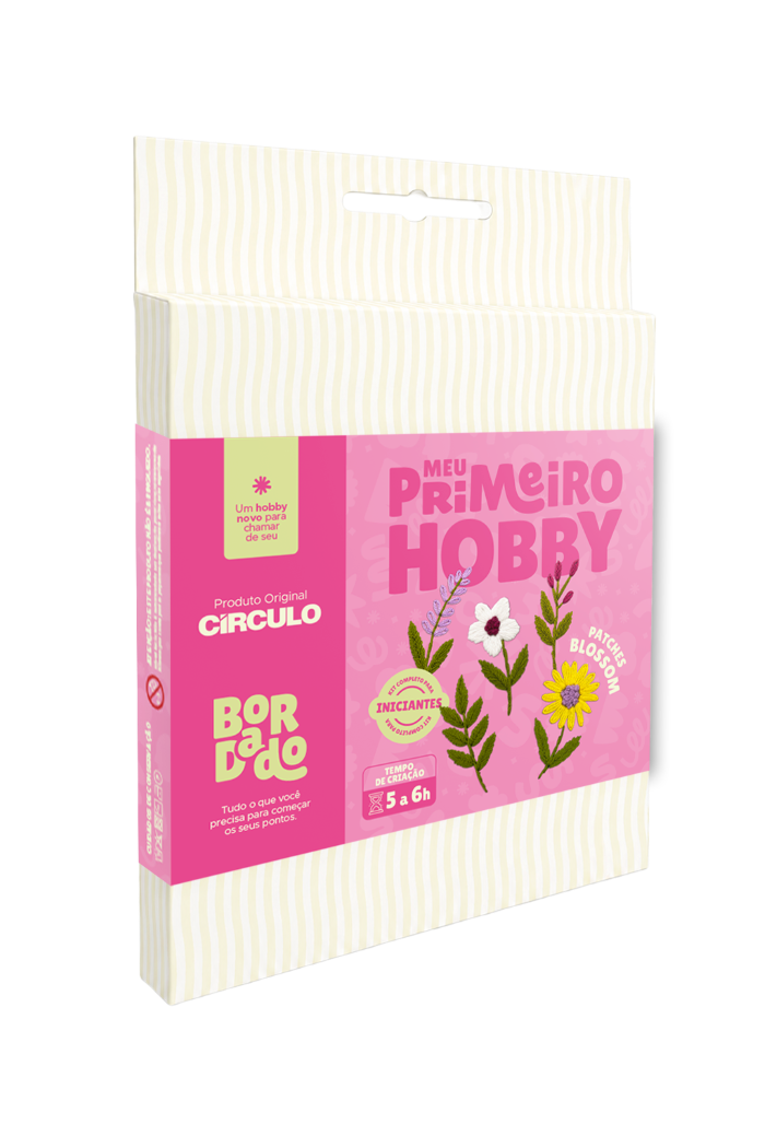 Kit Bordado Meu Primeiro Hobby: Patches Blossom